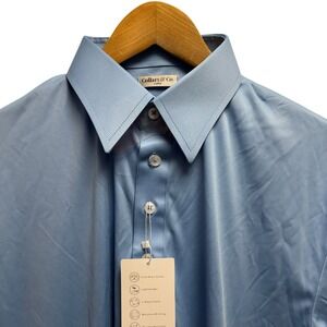 Collars & Co. NEW Men's Large The Dress Collar Blue Performance Golf Polo Shirt
